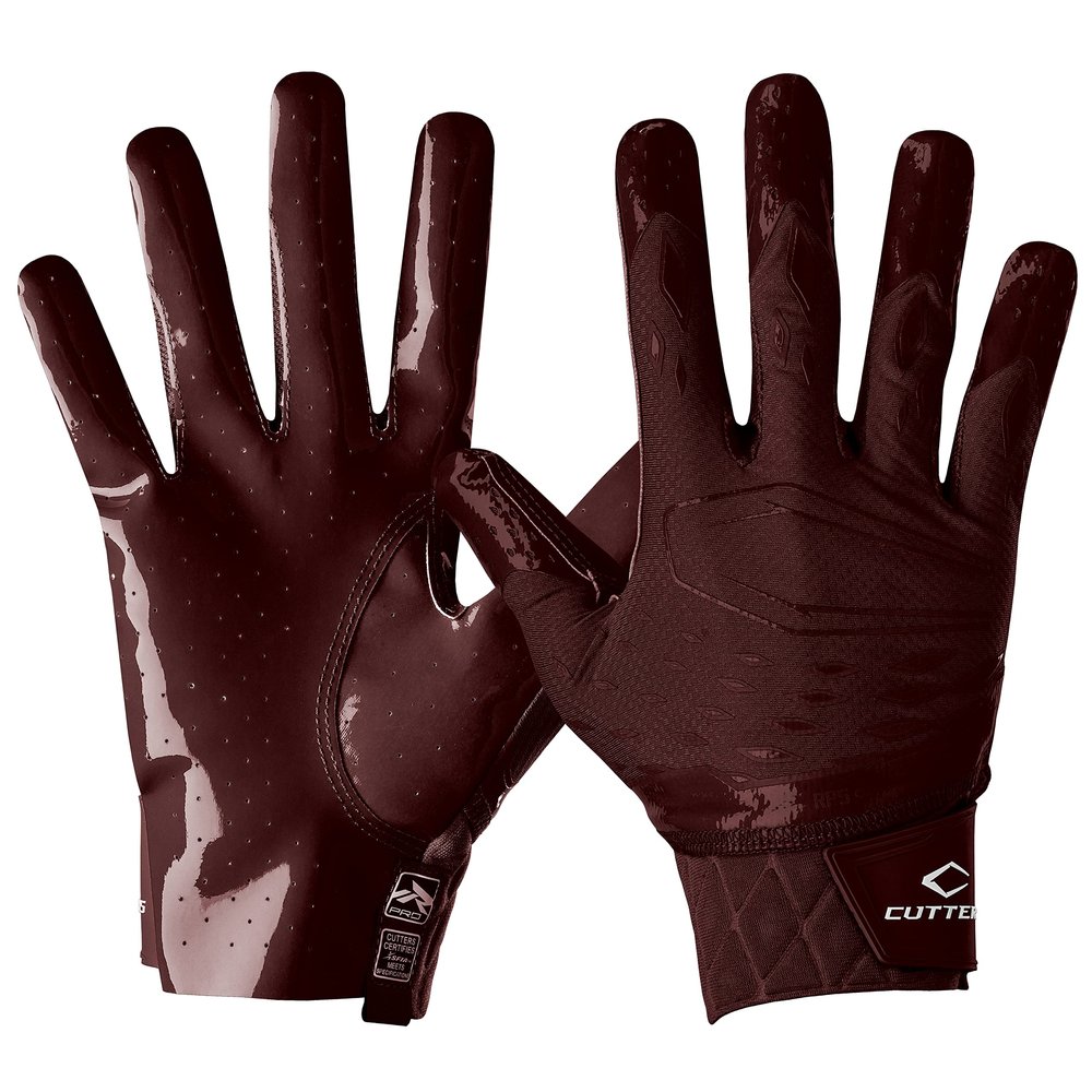 Cutters Rev Pro 5.0 Receiver Gloves Solid Maroon XL
