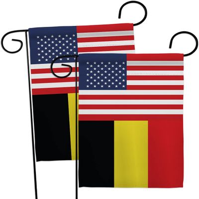 World Cup Belgium USA Friendship Flag 2 Pcs Banner Room Wall Art Flag Patio Lawn Garden Outdoor Decorations Indoor Tapestry Yard Signs FIFA Gifts Team Qatar Trophy Soccer Game Football Made in USA