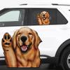 12" Perforated Ride-A-Long See-Thru Window Decal attaches to Rear Side car Window. Made in USA. (Golden Retriever)