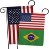 Americana Home & Garden World Cup Brazil Friendship Wall American Flag Banner Pack Patio Porch Lawn Garden Outdoor Decorations Tapestry FIFA Gifts Team Qatar Trophy Soccer Game Football, Made in USA view 1
