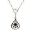1928 Jewelry Purple Amethyst Flower Crystal Cluster Teardrop Filigree Pendant Necklace For Women 16" + 3" Extender view 1