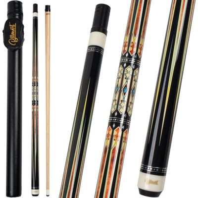 Billmart Pool Cue Stick, Low Deflection Shaft Billiard Cue Sticks with Hard Case, Pool Table Sticks Queue, 19-21 oz Pool Que(Brown 20oz)