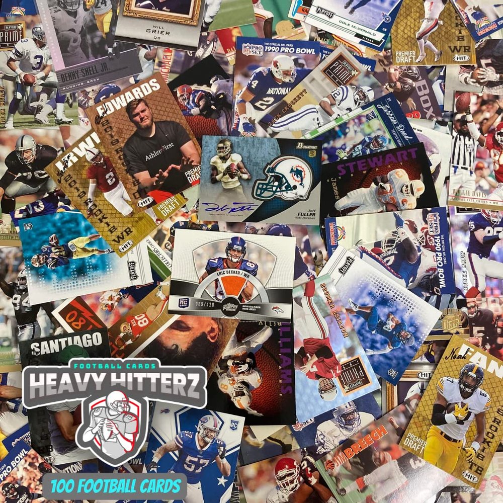 NFL Football Trading Cards Box 100 Football Cards. Includes 2 Official NFL Autographed, Jersey, or Relic Cards in Every Box! Perfect Starter Set!