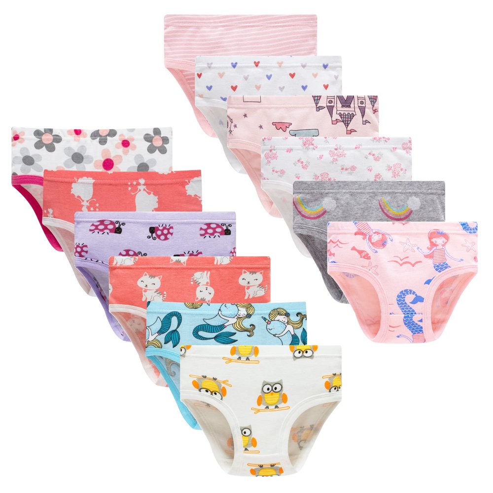 Barara King Big Girls' soft Undies 100% Cotton Underwear Breathable comfort Soft Assorted Panties (Pack of 12) Size 12