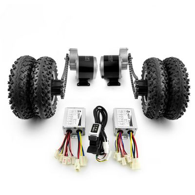 Dual 350W Motor Chain Drive Kit Easy Carry 300kg 200x50 Off-Road Wheel for DIY Sand Bike Pull Barrow 600lbs (36V350W Max 3kph)
