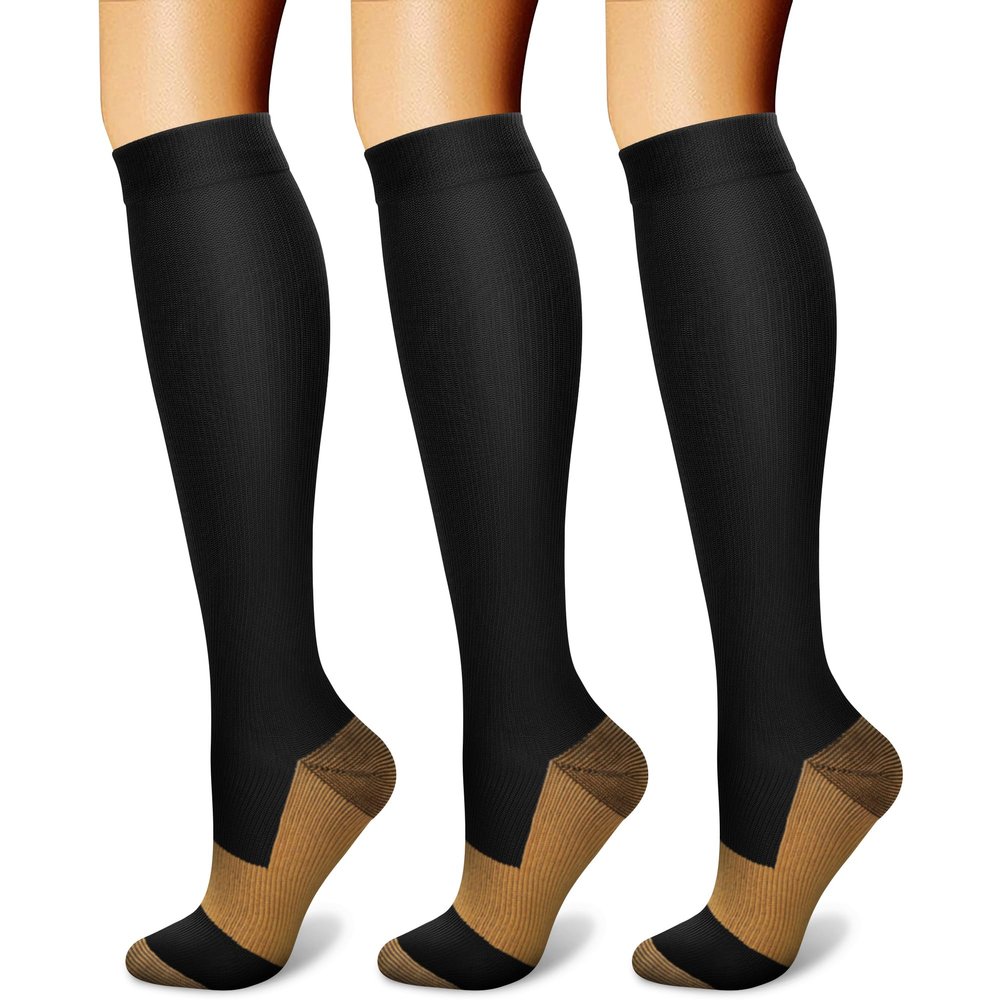 CHARMKING Compression Socks for Women & Men Circulation (3 Pairs) 15-20 mmHg is Best Athletic for Running, Flight Travel, Support, Cycling, Pregnant - Boost Performance, Durability (S/M, Multi 56)