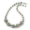 Avalaya Light Blue/White Graduated Glass Bead Necklace - 50cm Length view 1