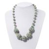 Avalaya Light Blue/White Graduated Glass Bead Necklace - 50cm Length view 2