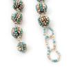 Avalaya Light Blue/White Graduated Glass Bead Necklace - 50cm Length view 4