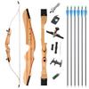 54 Inch Takedown Recurve Bow and Arrow Set 10/14/16 Lbs Wood Riser Right Handed Longbow for Adult Youth Beginner Outdoor Training Practiice (10 lbs, Bow Set) view 1