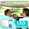 10L0L Golf Cart Side Mirrors with LED Turn Signal Blinker Light Connected to Headlight Kit, Rear View Mirror Universal for Yamaha EZGO Club Car Models view 2