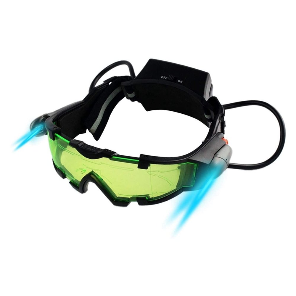 RYPPLE Kids Night Vision Goggles,Kids Camping Gear, Adjustable Led Night Goggles with Flip, Adjustable Spy Gear Night Mission Goggles, with Flip-Out Lights Green Lens, Racing Bicycling to Protect Chi
