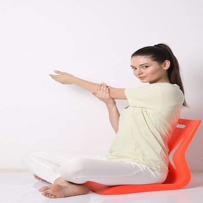 sainio Yoga Meditation Backache Healer Chair, Saffron Chair (Saffron)-Pack of 1