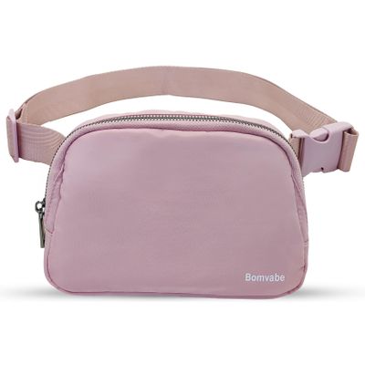 Bomvabe 1L Mini Belt Bag with Adjustable Strap 32" to 51", Crossbody Fanny Pack for Women Girls, Fashion Waist Bag Lightweight for Travel Sport Running Cycling Hiking, Pink