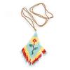 Avalaya Multicoloured Glass Bead Floral Pendant with Long Cotton Cord - 80cm Long view 4