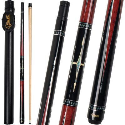 Billmart Pool Cue Stick, Low Deflection Shaft Billiard Cue Sticks with Hard Case, Pool Table Sticks Queue, 19-21 oz Pool Que(Red 19oz)