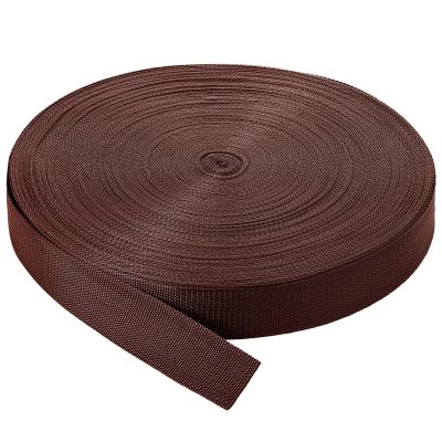 Canlierr 110 Yards Webbing 2 Inch Heavyweight Polypropylene Webbing Strap Fabric Flat Rope Strap Heavy Duty Poly for Gear Repairing DIY Craft(Coffee)