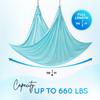 Yes4All Soft Tricot Fabric 5.5 Yards Aerial Yoga Hammock/Aerial Silks for Home Yoga, Increasing Strength, Flexibility and Balance, Suits All Levels (Complete kit included), C. Sea Glass Blue view 3