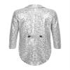 Loloda Kids Boys Sequin Tuxedo Blazer Tailcoat Open Front Lapel Collar Classic Suit Jacket for Evening Wedding Silver 12 Years view 2