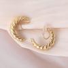 GRACE JUN Gold Color C Shape Hoop Clip on Earrings Women Silicone Cushion Non Pierced Ear Cuff Earrings (B52-60-Gold Clip-ons) view 2
