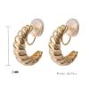 GRACE JUN Gold Color C Shape Hoop Clip on Earrings Women Silicone Cushion Non Pierced Ear Cuff Earrings (B52-60-Gold Clip-ons) view 3