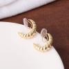 GRACE JUN Gold Color C Shape Hoop Clip on Earrings Women Silicone Cushion Non Pierced Ear Cuff Earrings (B52-60-Gold Clip-ons) view 4