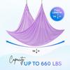 Yes4All Soft Tricot Fabric Aerial Yoga Hammock/Aerial Silks for Home Yoga, Increasing Strength, Flexibility and Balance, Suits All Levels (Complete kit included), A. Lavender view 2
