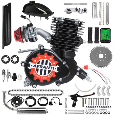Afranti 100cc Bicycle Engine Kit 2 Stroke Motorized Bike Motor Kit for 26" 28" Bicycles Petrol Gas Powered Bicycle Motor Kit Upgrade with Digital Speedometer