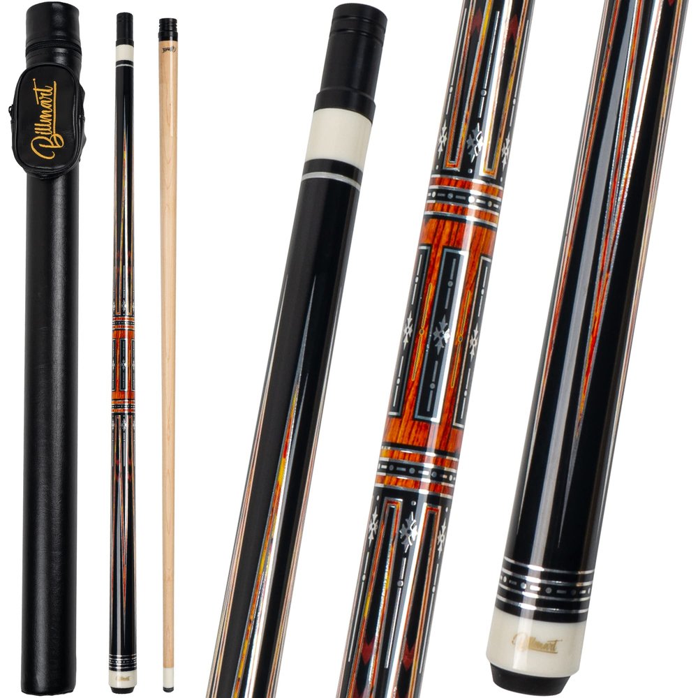 Billmart Pool Cue Stick, Low Deflection Shaft Billiard Cue Sticks with Hard Case, Pool Table Sticks Queue, 19-21 oz Pool Que(Silver 20oz)