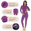 SIMIYA Thermal Underwear Set for Women Long Johns with Fleece Lined Long Sleeves Base Layer Set Top Bottom Purple view 3