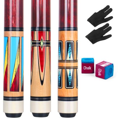 AKLOT Pool Cue Stick - Pool Cues Set of 3 - Made Canadian Maple Wood Cue Stick for Professional Billiard Players