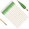 PG1ARCHERY 32INCH Archery Wooden Arrows Practice Target Arrows for Longbow Recurve Bow (Pack of 12) view 1