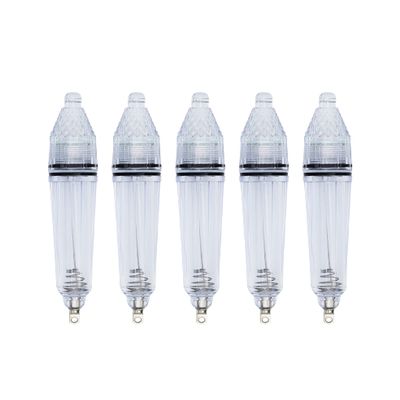 BLUEWING Fishing Deep Drop Lights 5 Pack 6.7" LED Underwater Attracting Lamp Fish Flashers for Swordfish, Tilefish, Halibut, Tuna, Grouper, White