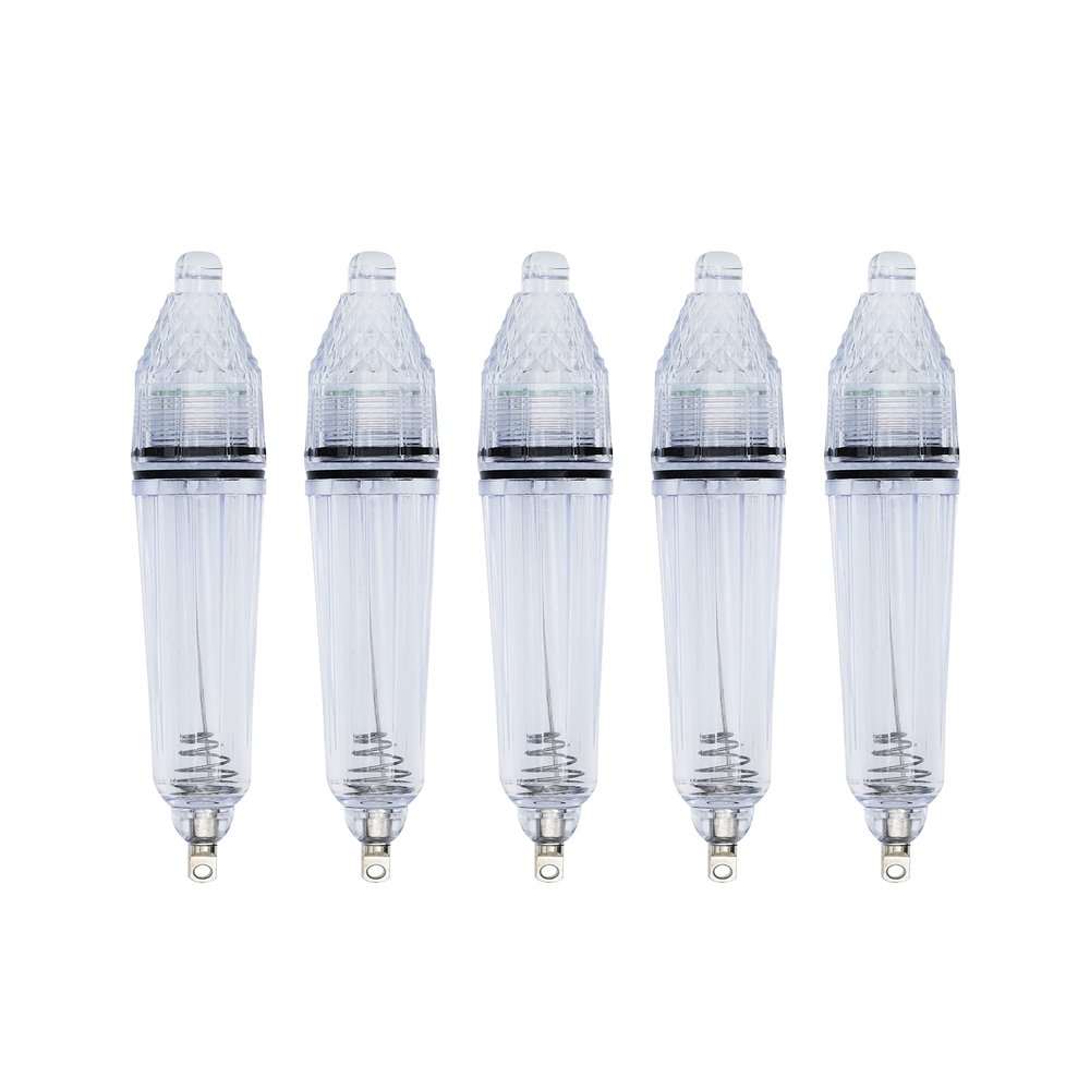 BLUEWING Fishing Deep Drop Lights 5 Pack 6.7" LED Underwater Attracting Lamp Fish Flashers for Swordfish, Tilefish, Halibut, Tuna, Grouper, White