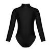 Jugaoge Kids Teen Girls Classic Gymnastics Ballet Dance Leotard Long Sleeve Bodysuit Tops Ballerina Dancewear Black 10-12 Years view 1