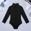 Jugaoge Kids Teen Girls Classic Gymnastics Ballet Dance Leotard Long Sleeve Bodysuit Tops Ballerina Dancewear Black 10-12 Years view 4