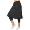 Women Knee Length Skirts with Leggings,Skirted Leggings Skorts Capris for Women Long Skorts Skirts Zipper Pockets(Black Charcoal XL) view 1