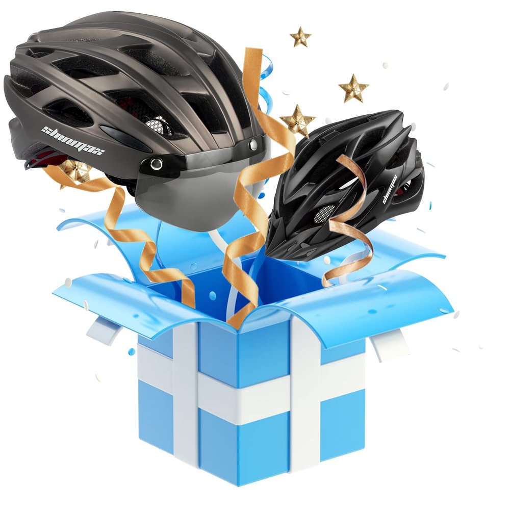 Bike Helmet with Goggles+Bicycle Helmet with Sun Visor(Both Comes with LED Back Light)