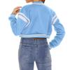 ACEFAST INC Womens Varsity Jacket Long Sleeve Button Down Cropped Bomber Jackets Casual Baseball Coat Y2K Streetwear view 2