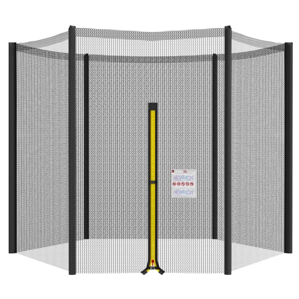 Trampoline Enclosure Net with Zipper & Buckle, Safety Net for Most 10ft Round Frames - 6 Poles - 3.06 Meter