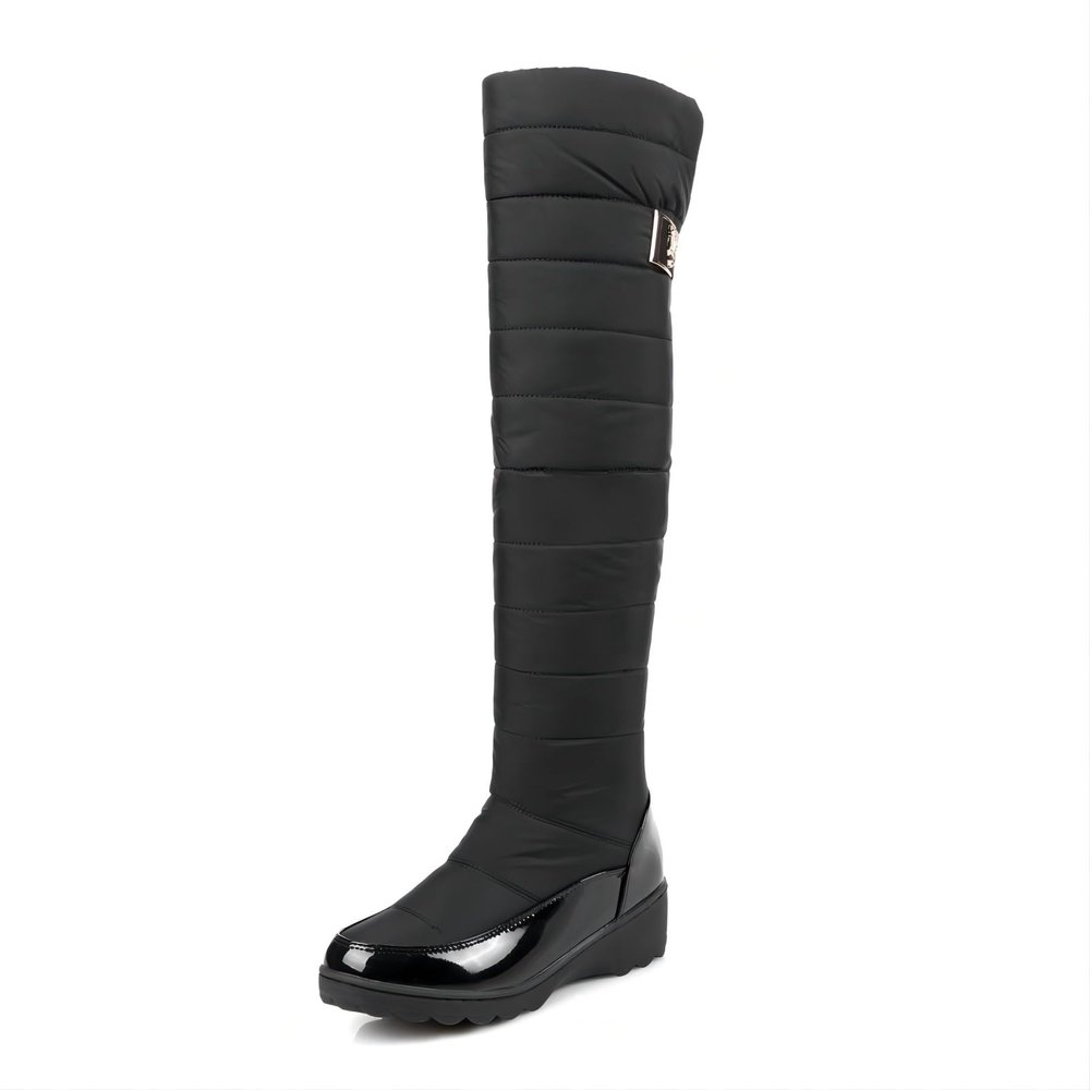 BORAMAX Women's Winter Knee High Tall Waterproof Snow Boots Fur Lined Fashion Wide Calf Arctic Snow Boot Warm Tall Boots