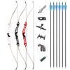 68 Inch Takedown Recurve Bow and Arrow Set 18-38 Lbs Metal Riser Right Handed Longbow Competition Athletic Bow for Adult Outdoor Practice Shooting (22 Lbs, Type 2/red) view 1