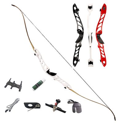 68 Inch Takedown Recurve Bow and Arrow Set 18-38 Lbs Metal Riser Right Handed Longbow Competition Athletic Bow for Adult Outdoor Practice Shooting (18 Lbs, Type 1/White)
