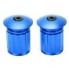 Aluminum Bike Handlebar End Plugs, 1 Pair Blue Expanding Locking Bar End Caps Bike Bar Ends for Road Mountain Bike Folding Bike view 1