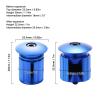 Aluminum Bike Handlebar End Plugs, 1 Pair Blue Expanding Locking Bar End Caps Bike Bar Ends for Road Mountain Bike Folding Bike view 2