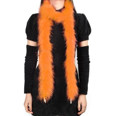 iHUFeather Marabou Feather Boa Natural Turkey Feathers 2 Yard 22g for DIY Crafts Wedding Party Women Costume Christmas Decoration, Orange