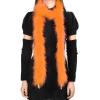 iHUFeather Marabou Feather Boa Natural Turkey Feathers 2 Yard 22g for DIY Crafts Wedding Party Women Costume Christmas Decoration, Orange view 1