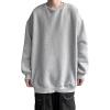 JEsilunmaMY Men's Oversized Sweatshirt Long Sleeve Crewneck Casual Pullover Tops Solid Color Loose Fitting Sweatshirts (Grey,Large) view 1