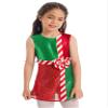 Hansber Kids Girls Boys Dance Leotard Dancewear Stripe Printed Tanks Top Bootyshort Christmas Festival Outfit Bodycon Green A 6 Years view 2