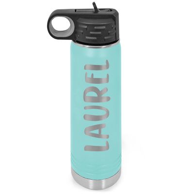 Personalized Water Bottle w/Straw Vacuum Insulated Water Bottles Stainless Steel Sports Water Bottle 40 oz Teal